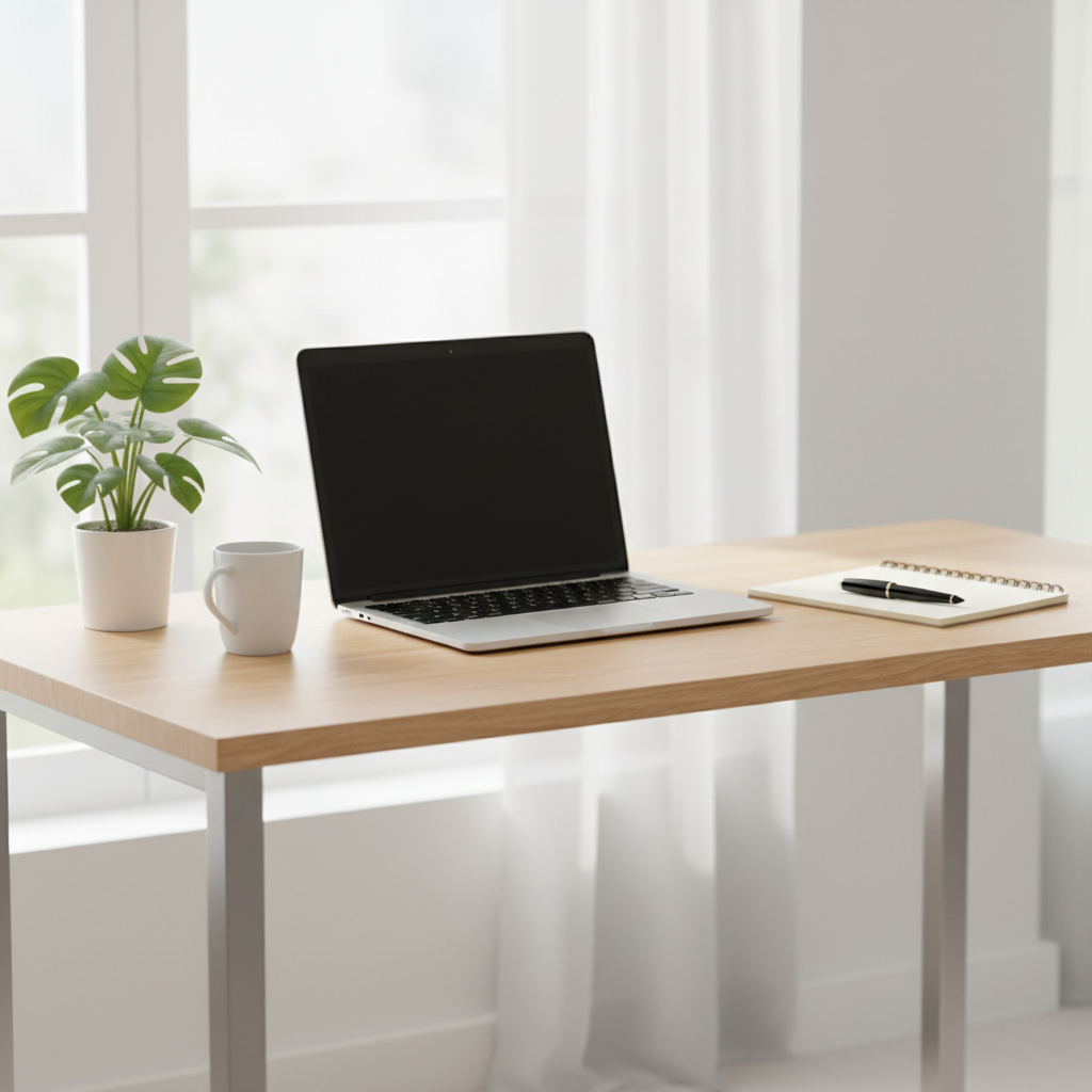 Online therapie op laptop in rustige ruimte